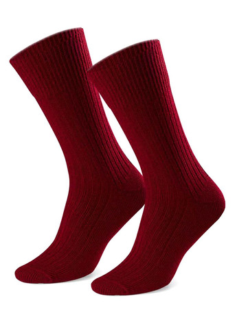 Бордовые носки женские теплые в рубчик из шерсти 093 wool Steven (349500109)