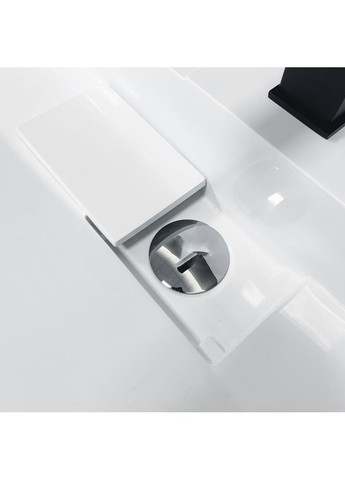 Умивальник зі штучного каменю 1200х455мм подвійний, з отвором для змішувача/переливу VISION Білий (357301200455) Adamant (373006141)