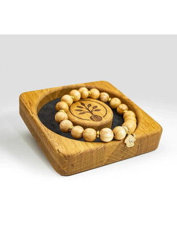 Браслет новорічний з натурального Ясена з шармом "Будиночок" позолочений на зап’ястя 19 см Treelure (372157908)