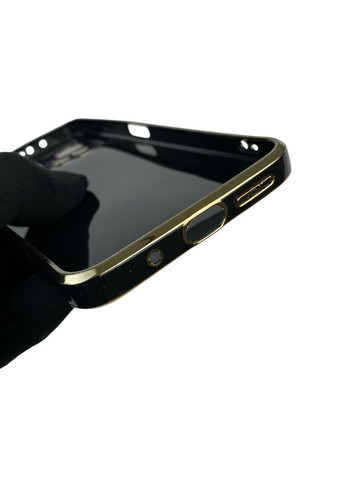 Чохол для Redmi 10 (4G) глянцевий із захистом камери із золотою окантовкою на сяомі редмі 10 4г чорний gs1 Xiaomi (366231489)