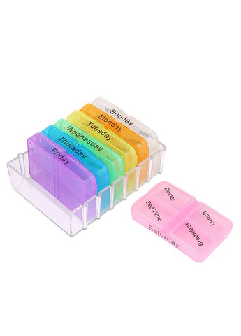 Таблетница органайзер для таблеток FY-8816 на 28 отделений Разноцветная Lesko (362456165)