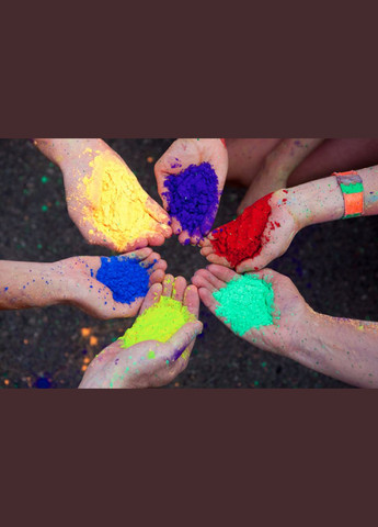 Краска Холи Holi Fest набор 50 пакетов пакеты 100 грамм 10 цветов No Brand (331738695)
