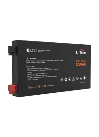 Аккумуляторная батарея литий-железо-фосфатная 12.8В 100А*ч LiFePO4 Slim 12V100-100-SLIM-LTCP-4-SE100 ультратонкая (44-00531) LiTime (382764551)