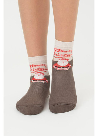Коричневые детские носки Giulia новогодние (370626917)