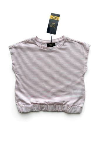 Пудровый летний комплект костюм для девочки футболка пудровая 2000-9+ велосипедки розовые 2000-10 (104 см) OVS