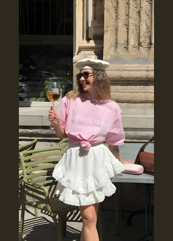 Жіноча якісна ніжна бавовняна футболка оверсайз із написом просеко prosecco one size... Україна - (339402891)