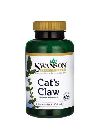 Кошачий коготь, cat's Claw,, 500 мг, 100 капсул Swanson (364312242)