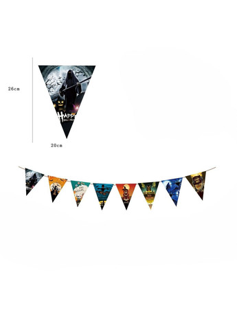 Гирлянда Хэллоуин бумажная треугольники 3 м разноцветный Jannet Гірлянда (366349191)