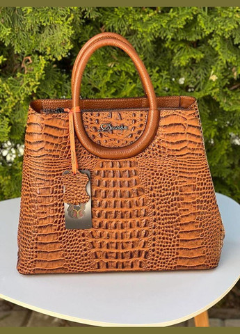 Сумка два в одному коричнева рептилія натуральна шкіра в комплекті крос боді Туреччина 6050-5 Desisan (341322616)