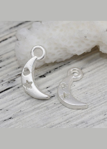 Подвески металлические Кулон полумесяц звезда Матовое серебро 12 мм x 7 мм Finding (341384347)