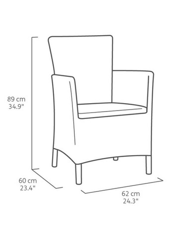 Комплект садових меблів Iowa Balcony (Luzon Flat) 2 крісла + 1 стіл графіт 223929 Keter (317303107)