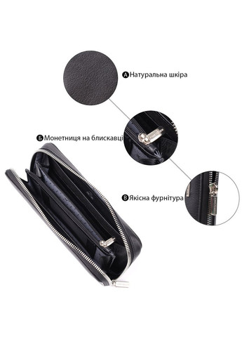Практичний жіночий гаманець на одне відділення із зернистої натуральної шкіри 20863_1 (3622 nero) Чорний Tony Perotti (362043628)