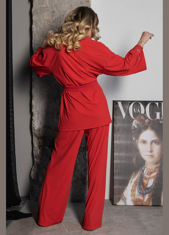 Красный демисезонный домашний костюм в рубчик TOTALFIT Hollywood XA3-ED1-Q4 red