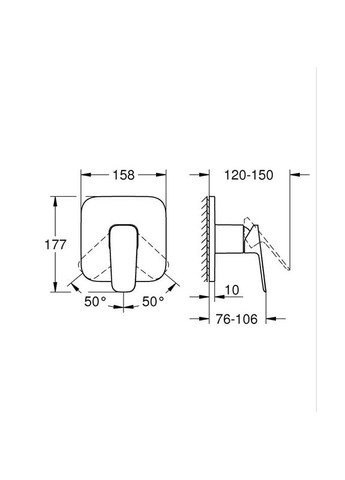 Одноважільний змішувач для душу Cubeo (1017772430) Grohe (369933576)