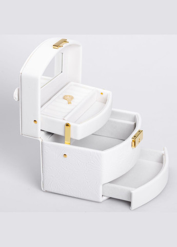 Кейс-ящик для украшений с замком 15,5х11,5х11,5 см, белый Yiwu (324071044)