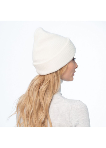 Шапка біні жіноча ангора з вовною біла AVA LuckyLOOK 705-440 (322789855)