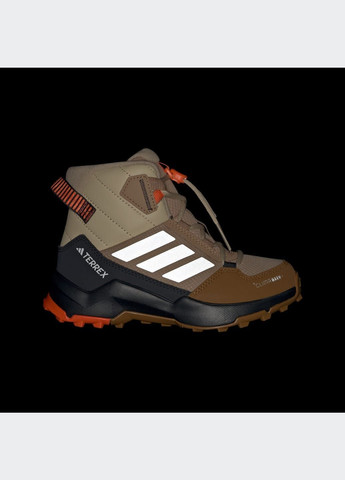 Коричневые спортивные осенние туристические ботинки terrex ax4r mid climawarm+ kids adidas