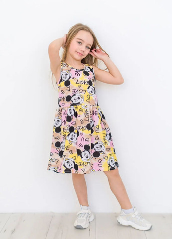 Комбинированное платье для девочки на лето минни маус No Brand (291883009)