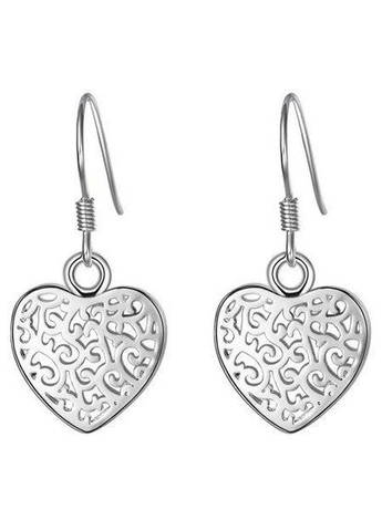 Посріблені сережки ажурні серце, 10-394-1 Fashion Jewelry (338431254)