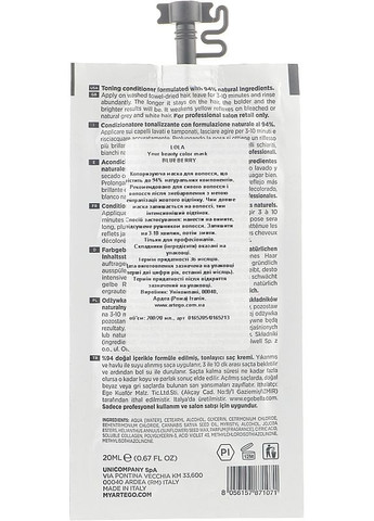 Відтінкова маска (міні) LOLA Your Beauty Color Mask Blueberry (2-952744) Artego (371189661)