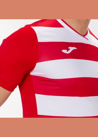 Красная футболка футбольная europa iv красная с белыми полосками 101466.602 с коротким рукавом Joma Модель