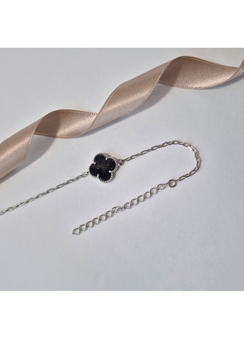 Срібний браслет Квітка з Авантюрином Срібло 925 проби Родованное 4949м 2.83г Nobrand (369974975)