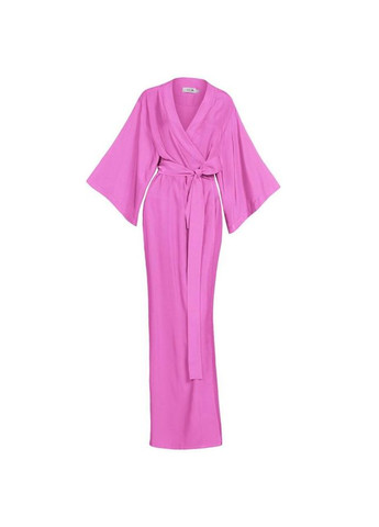 Халат-кимоно длинный на запах в японском стиле с поясом Розовая феерия Garna (289362490)