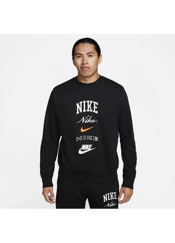 Чорний світшот long-sleeve crew-neck sweatshirt club fleece black fn2610-010 Nike (398053563)
