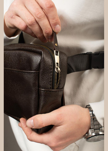 Кроссбоді, бананка із натуральної шкіри, шкіряна сумка на пояс SKILL Smart (коричнева) No Brand (333341951)