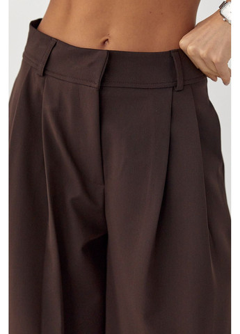 Классические однотонные брюки-палаццо со складками Lurex (367007639)