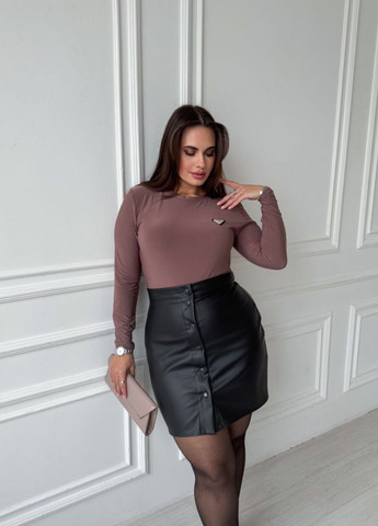 Черная повседневная однотонная юбка приталенного кроя Allthings а-силуэта (трапеция)