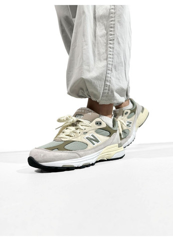 Сірі Осінні кросівки чоловічі new balance 993 beige / mint / grey нью беланс 993 No Brand