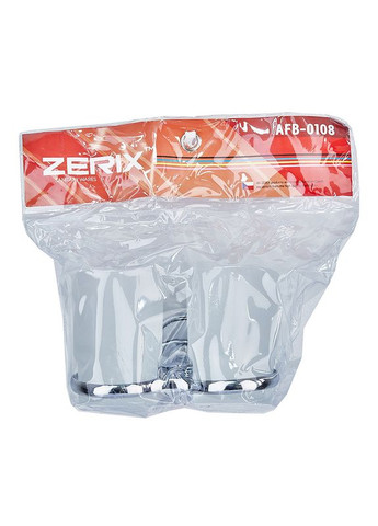 Тримач настінний AFB-0108 із 2-ма склянками зі скла та металевим хромованим кріпленням Zerix (348118091)