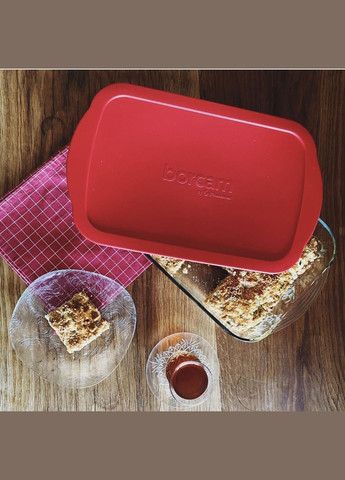 Прямоугольная стеклянная форма для духовки из жаропрочного стекла с крышкой Borcam (303210832)