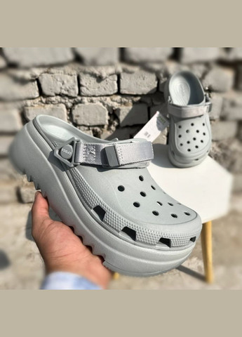 Серебряные крокс классик хайкер клог платформа clog Crocs