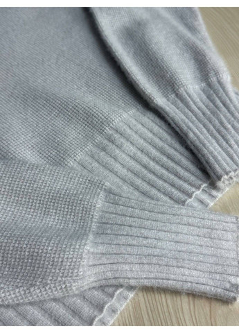 Светло-серый демисезонный свитер женский fancy matinee 7571 вафельный из ангоры оверсайз No Brand