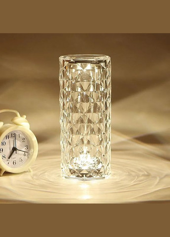 Настільна декоративна проекційна світлодіодна сенсорна лампа-ночник RGB Crystal Rose Ambience 20,5 см No Brand (334011287)