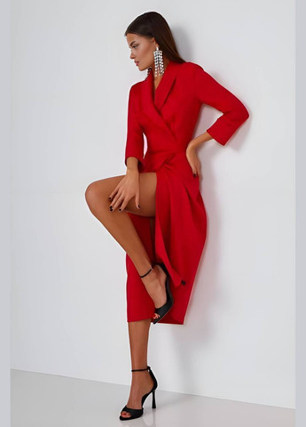 Красное деловое, повседневный, праздничный, вечернее изысканное женское платье из костюмки SAVOY BRAND