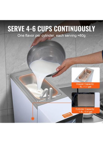 Коммерческая мороженница BQL-9200STA, производительность 10 л/ч, 900 Вт, один вкус. Vevor (351505680)