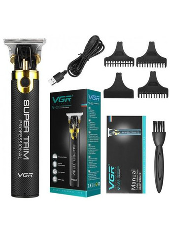 Профессиональная беспроводная машинка 5 Вт для стрижки волос бороды усов с насадками 1000 мА V-082 Black VGR (350349323)