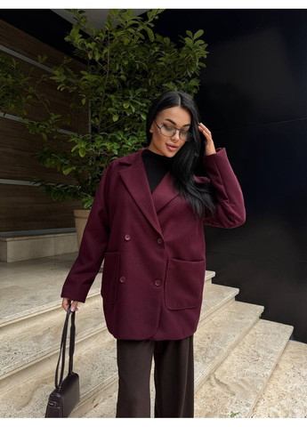 Бордове демісезонне Жіноче пальто двобортне Asi.Store.ua
