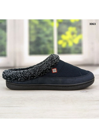 Синие тапочки чуни мужские теплые на меху Dago