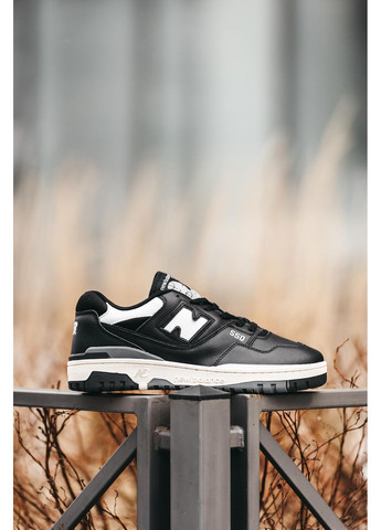 Чорні Осінні кросівки чоловічі new balance 550 black white 2.0 нью беланс 550 No Brand