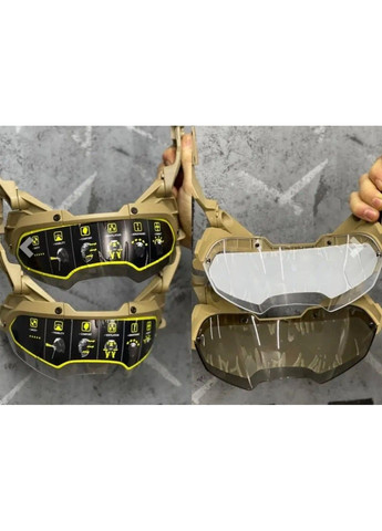 Тактичні захисні окуляри Vulpo фліп із затемненим склом (Оливковий) No Brand (331639822)