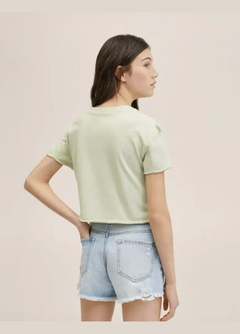 Короткая футболка Mango кроп топ - (316629159)