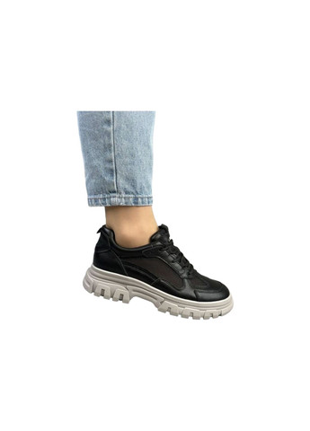 Чорні всесезонні жіночі кросівки чорні шкіряні l-11-8r 23 см (р) Lonza