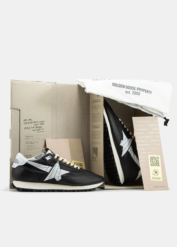 Чорні Осінні кросівки чоловічі golden goose marathon black white | голден гус марафон чорні No Brand