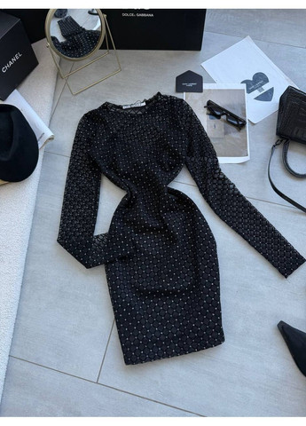 Черное праздничный женское стильное платье силуэтная No Brand