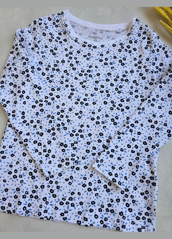 Белый демисезонный лонгслив Lupilu с цветами