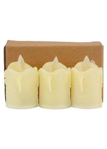 Набор свечей LED 6,2 см 3 шт. Айвори ELISEY (366215102)